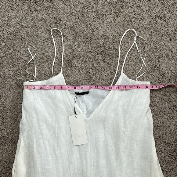 NWT ZARA LINEN BLEND DRESS ZW COLLECTION - Ecru - Picture 9 of 16